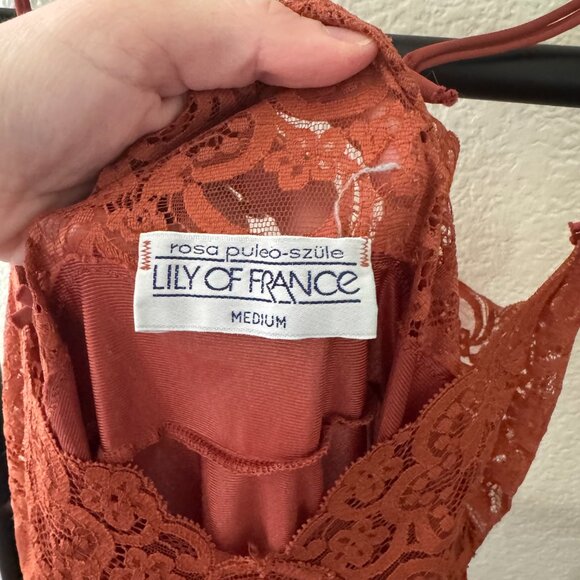 Vintage Rosa Puleo-Szule Lily of France Lace Satin Slip Dress - Picture 3 of 6